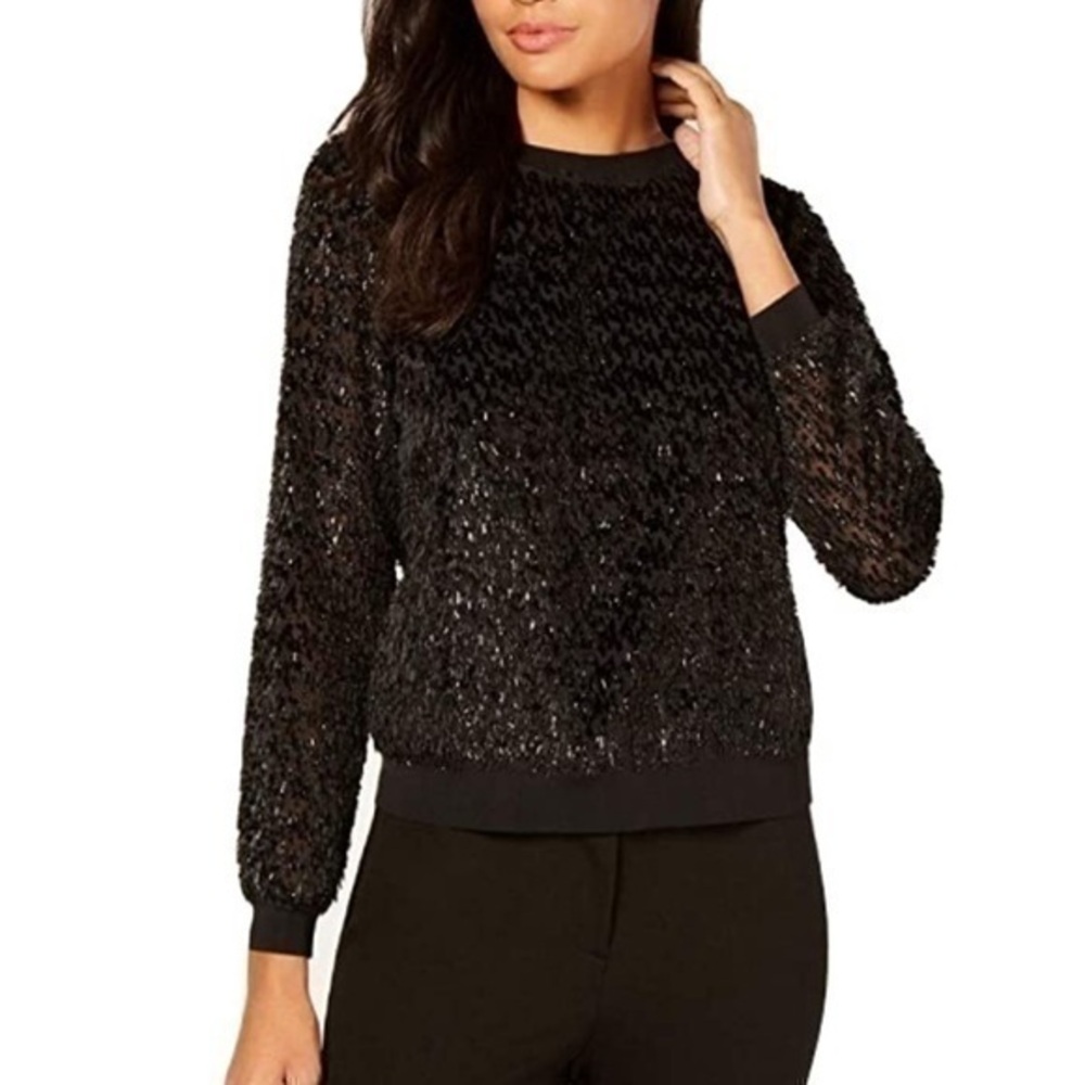 Trina Turk blanc Noir Sweater Black S NWT
